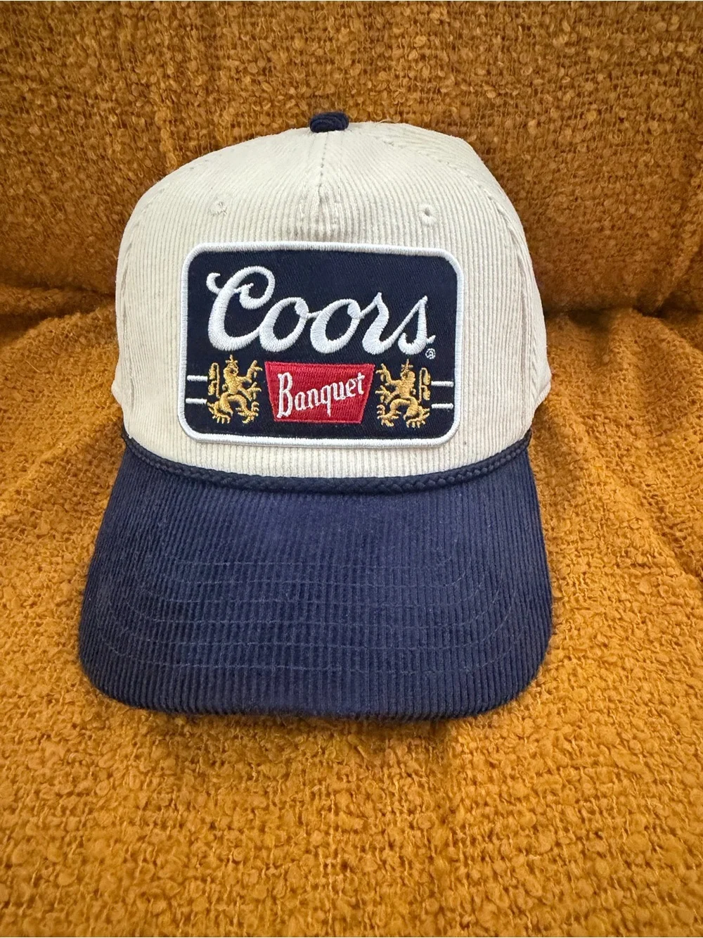 vintage-style Coors Banquet corduroy snapback hat